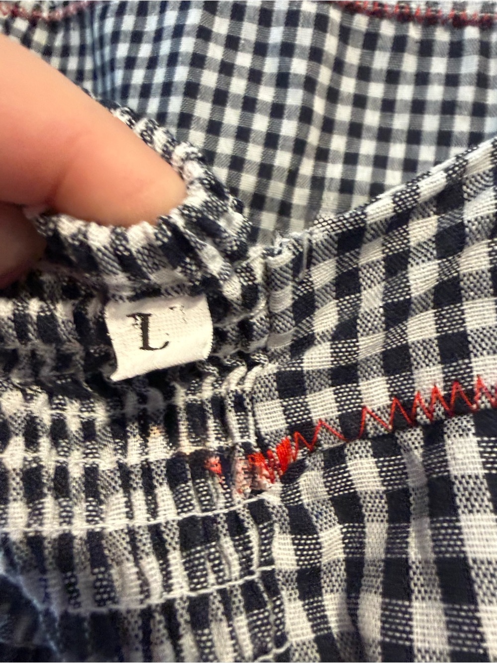Gingham Maxi Dress with Red Lobster Appliqués - Picture 6 of 6